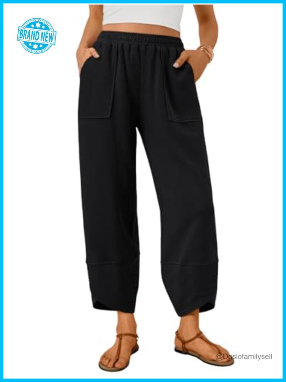 Wide Leg Barrel Sweatpants Cotton Blend Pull On Lounge Pants